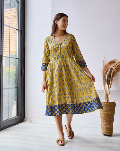 VISHNU ELBİSE SAFRAN D23-13A