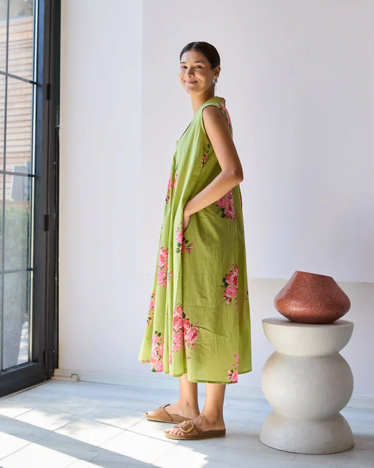 PALM ELBİSE YEŞİL ARV24-03