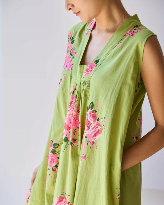 PALM ELBİSE YEŞİL ARV24-03