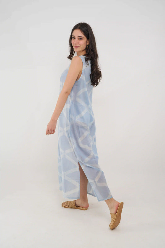 V NECK MIRROR ELBİSE D25-101