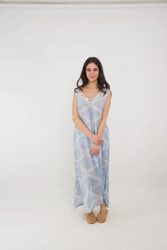 V NECK MIRROR ELBİSE D25-101